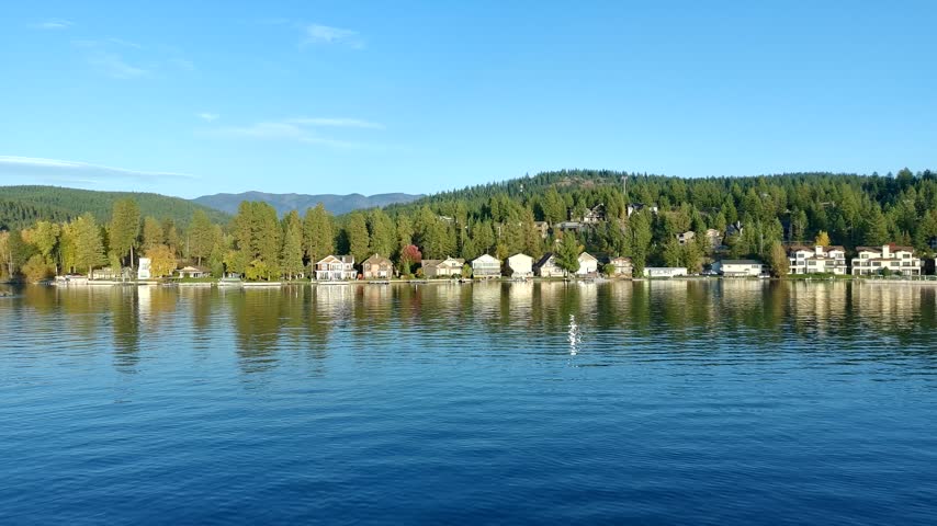 Bigfork Flathead Lake Autumn Aerial View