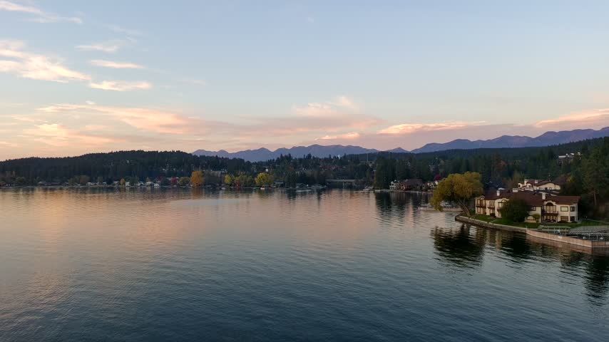 Bigfork Flathead Lake Autumn Aerial View
