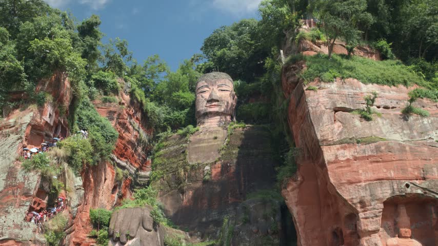 Leshan giant buddha. Sichuan province, China Stone statue of Giant Buddha in Leshan, Sichuan, China