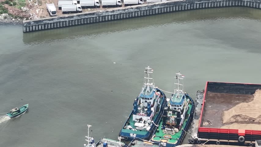 Small Boat Moving Along River