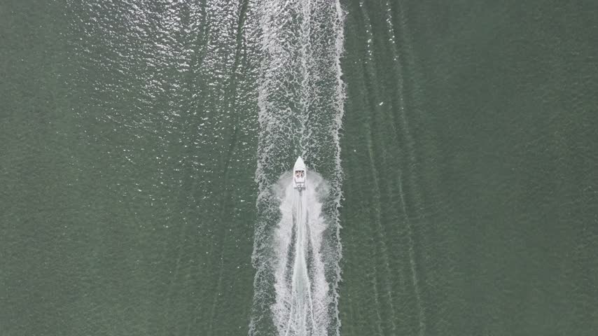 Speedboat in sea. 
Cancun Quintana Roo Mexico