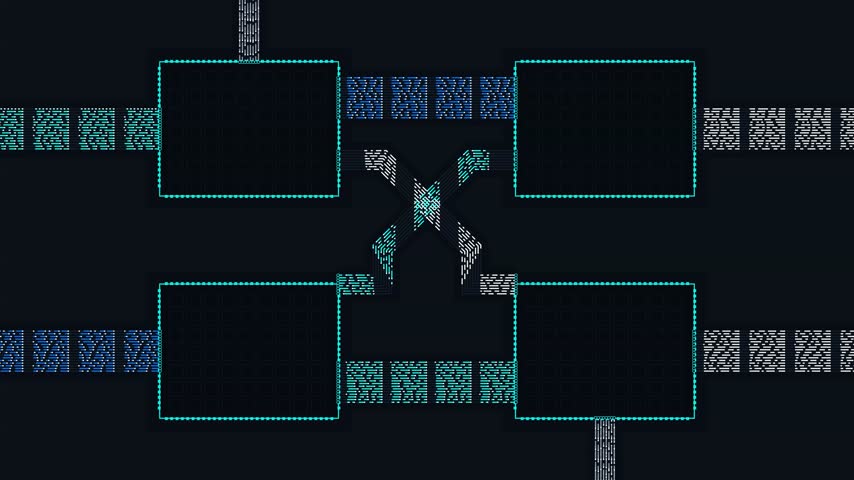 Multi-Bus CPU Core Interconnect Micro Architecture Motion Background - 4K 60fps Infinite Loop
