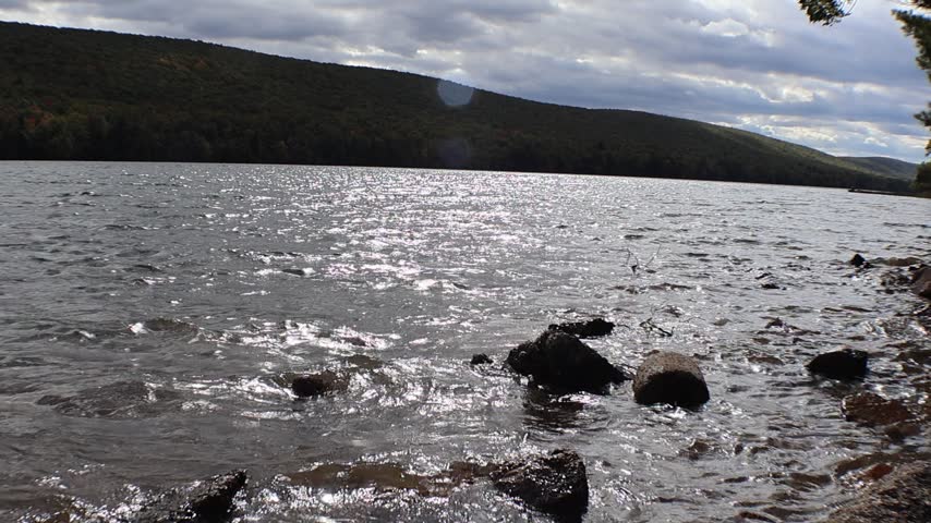 Lake Mauch Chunk near Jim Thorpe Pennsylvania on a beautiful autumn afternoon 