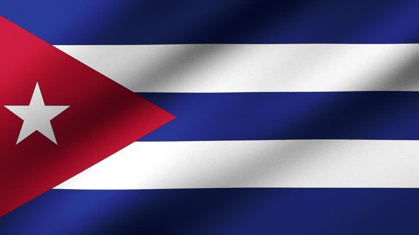 Cuba flag waving in the wind 4K animation background