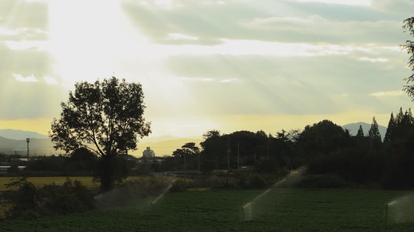 Sunrise Over a Rural Landscape