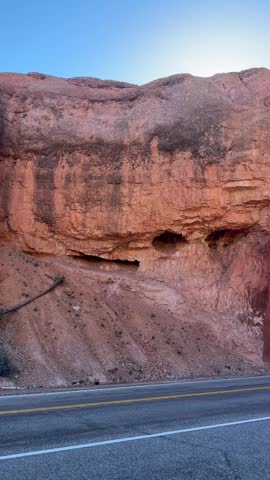 Road through the mountain arch, Utah, USA