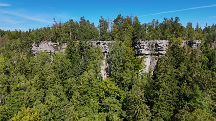 Aerial view of the Black Hills in South Dakota, USA. Rocks, mountains, and forest.