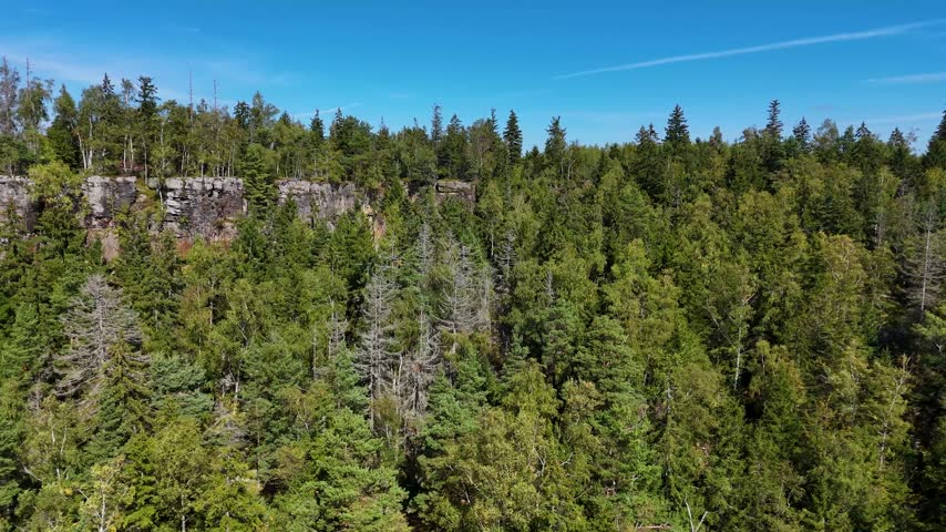 Aerial view of the Black Hills in South Dakota, USA. Rocks, mountains, and forest.