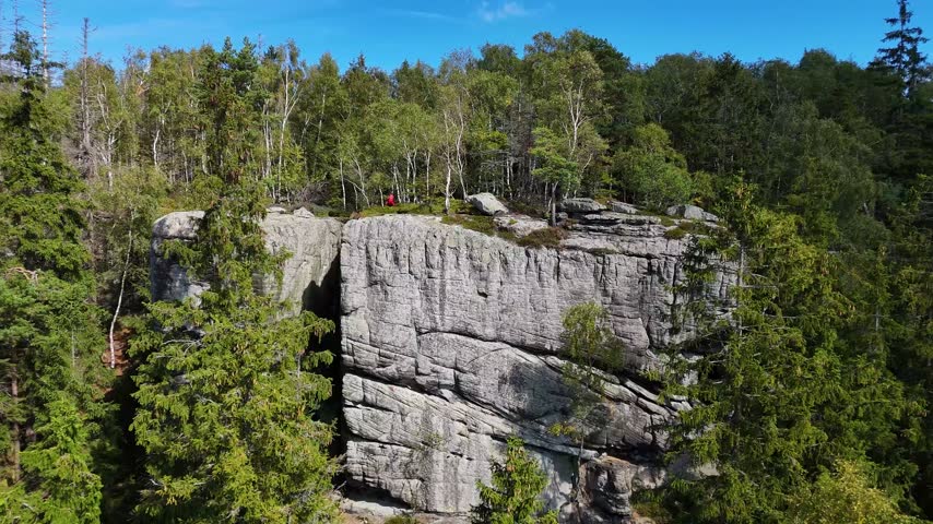 Aerial view of the Black Hills in South Dakota, USA. Rocks, mountains, and forest.