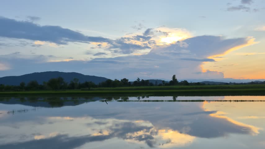 Title: sunset over the lake