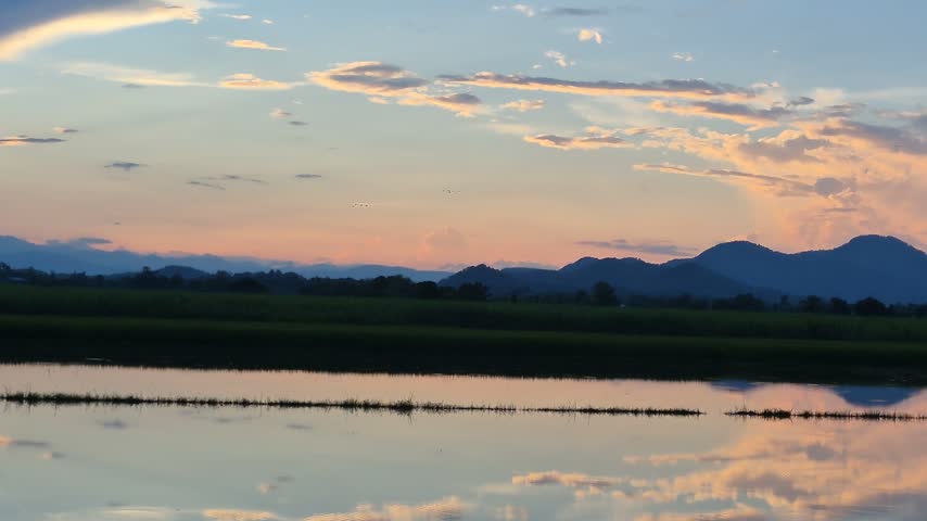 Title: sunset over the lake