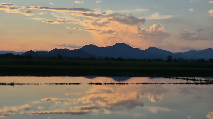 Title: sunset over the lake