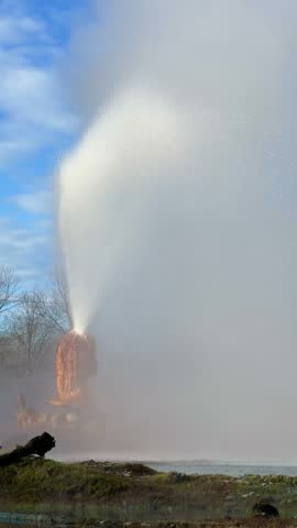 Healing thermal springs in Abkhazia. A hot hydrogen sulfide spring and an open-air geyser with a swimming pool. A source of thermal mineral water near Ochamchira.