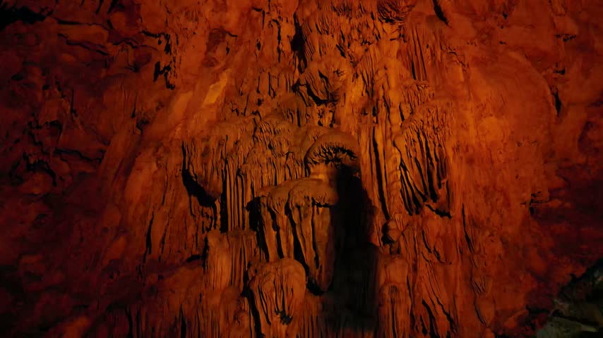 Limestone cave with stalactites and stalagmites