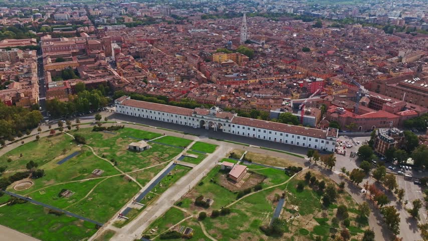 Aerial drone view of Parco Piazza d