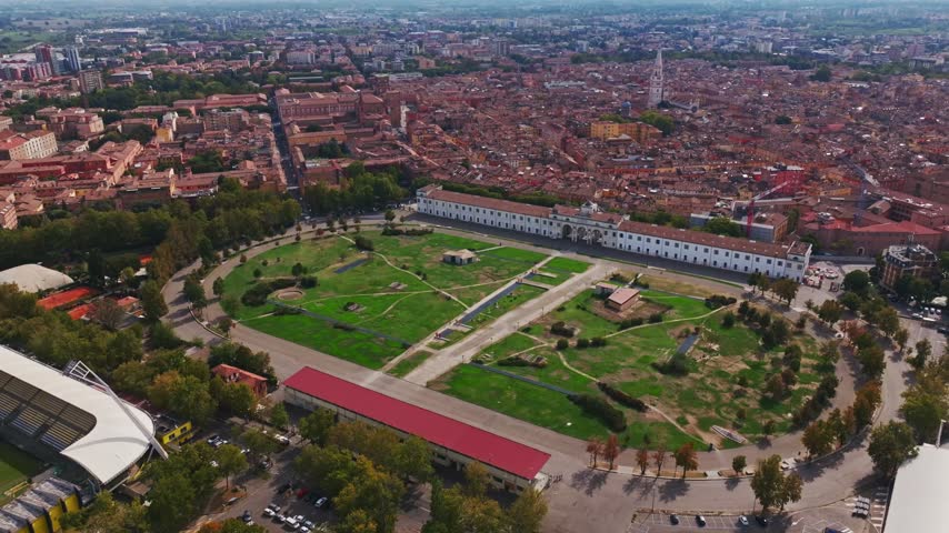 Aerial drone view of Parco Piazza d