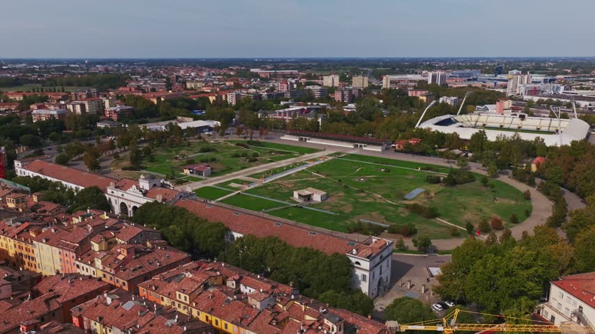 Aerial drone view of Parco Piazza d