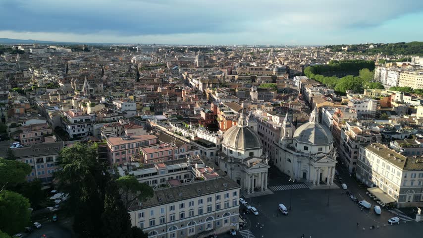 Amazing panoramic aerial view of Rome