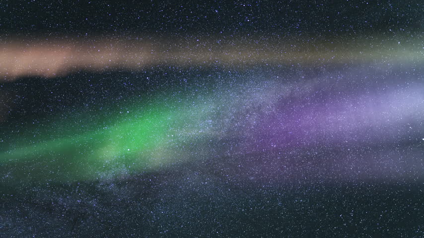 Milky Way and Aurora Unveiled Loop