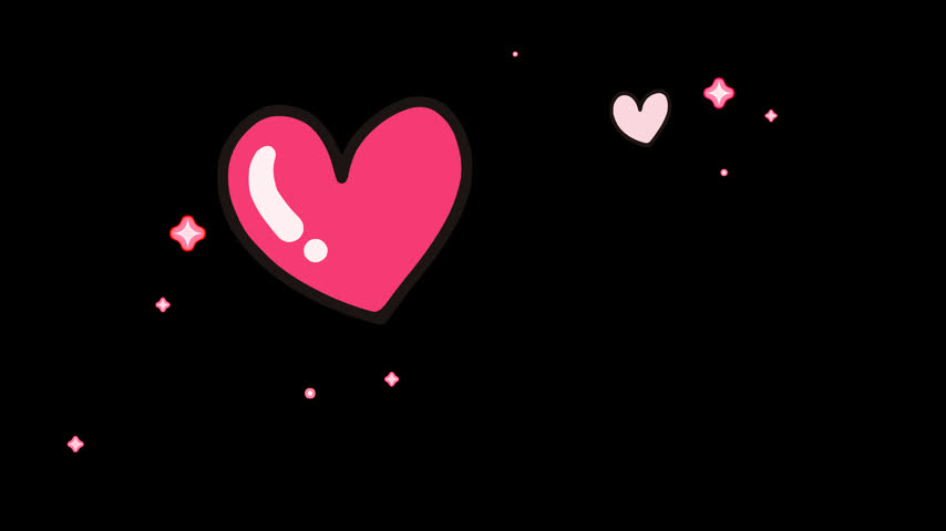 Cute Heart and Sparkles Element Vector Animatiob