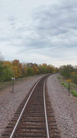 Following Railroad Tracks Toward the Hi-Line Bridge in North Dakota