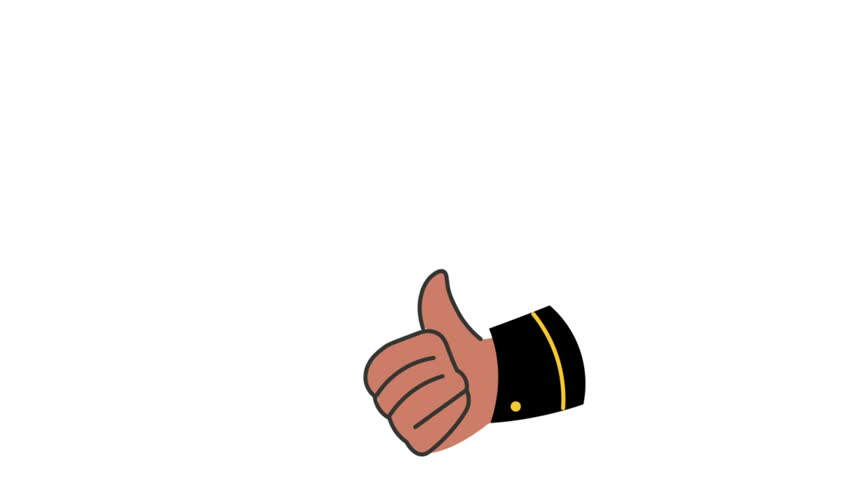 Thumbs up gesture with heart icon motion graphic clip vector