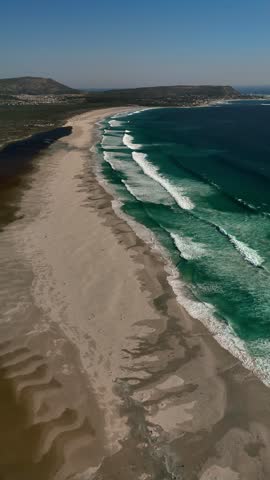 Aerial video of beach in Capetown South Africa