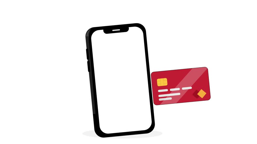 Payment Successful Animation with Smartphone and Credit Card