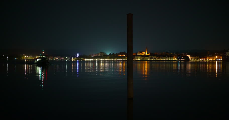 Night landscape on the lake
