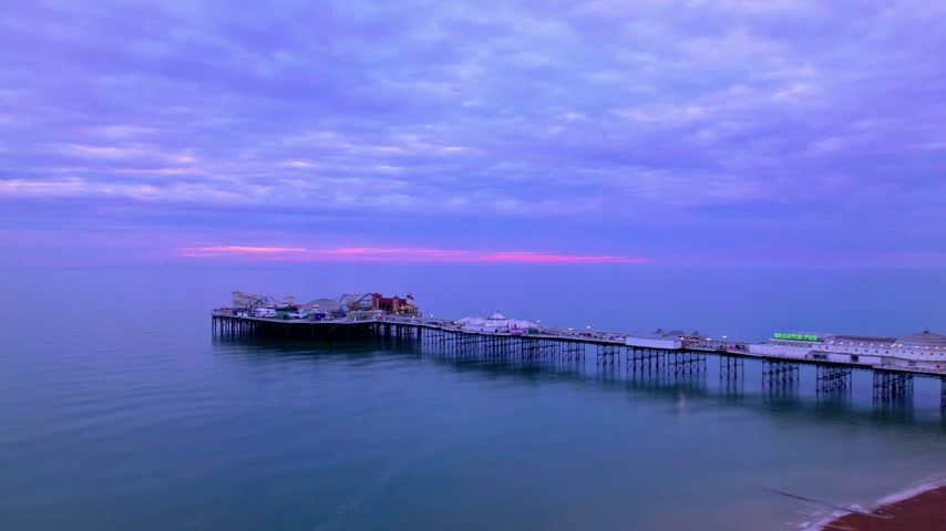 The famous pier comes to life after sunset