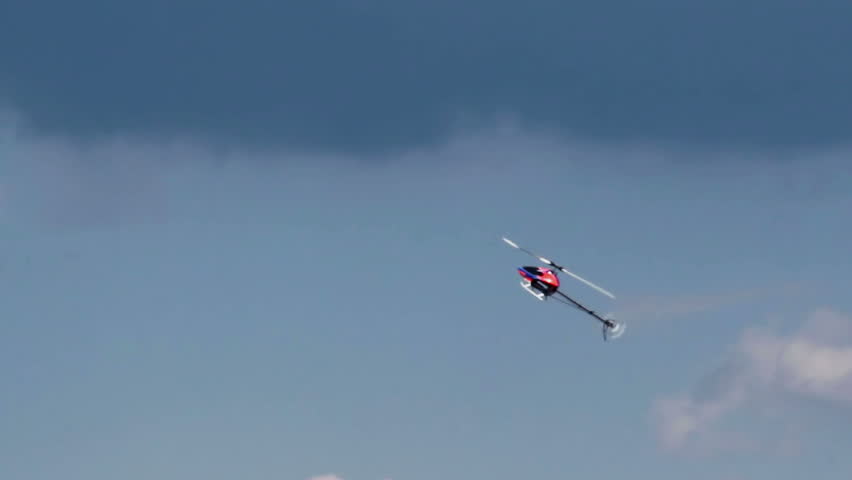 Model of helicopter flying back on air show