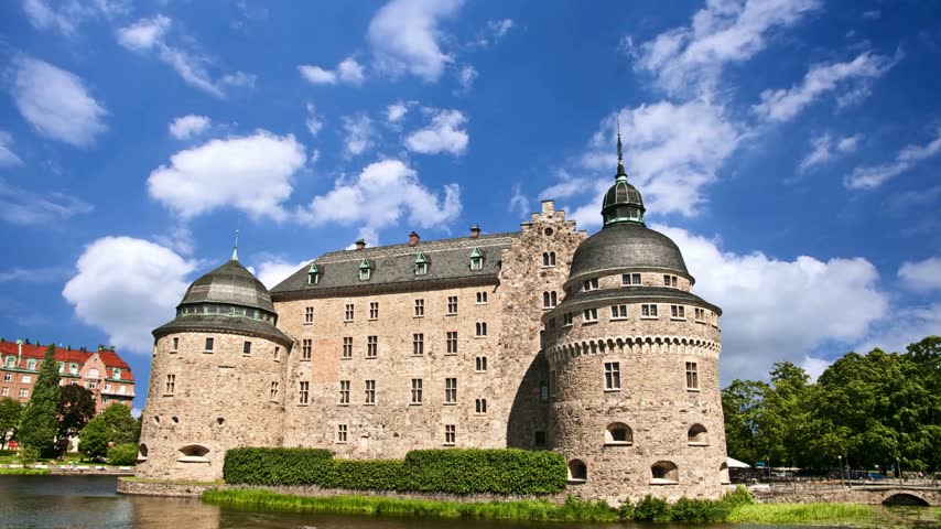,Sweden, Örebro Castle -  a medieval castle fortification in  Närke, Sweden.Orebro castle in Sweden, time lapse videoÖrebro Castle Swedenarchitecture, attraction, bridge, city, culture, destination, europe, european, famous, fortification, fortress, heritage, historic, historical, island, landmark, landscape, lapse, lies, medieval, moat, monument, nordic, närke, outdoor, photo, picturesque, reflection, renaissance, river, scandinavian, scenic, 