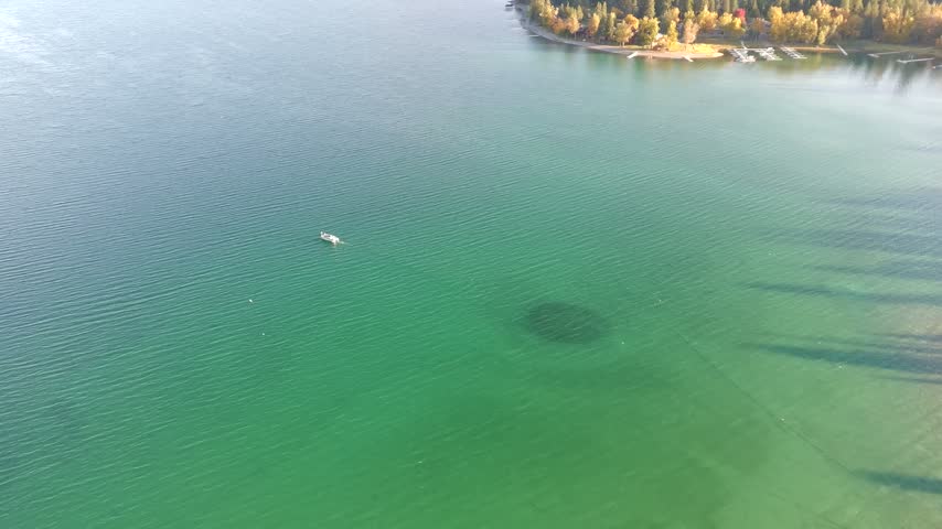 Whitefish Lake City Beach Autumn Aerial