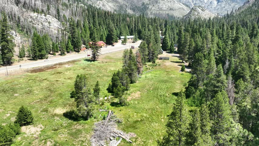 Aerial View of US Highway 50 near Lake Tahoe California