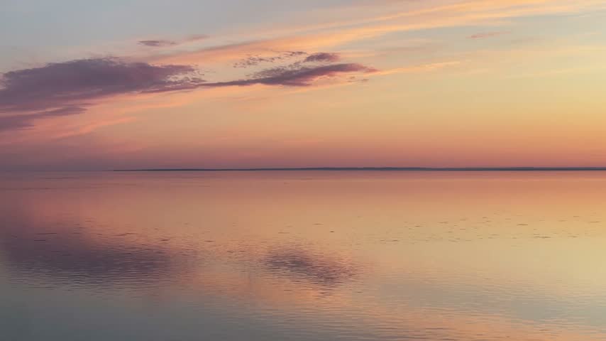 Colorful sunset over the river