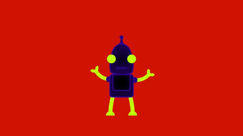 Animated vector illustration of a robotic