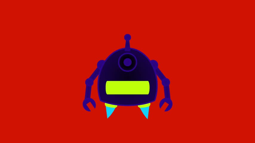 Animated vector illustration of a robotic