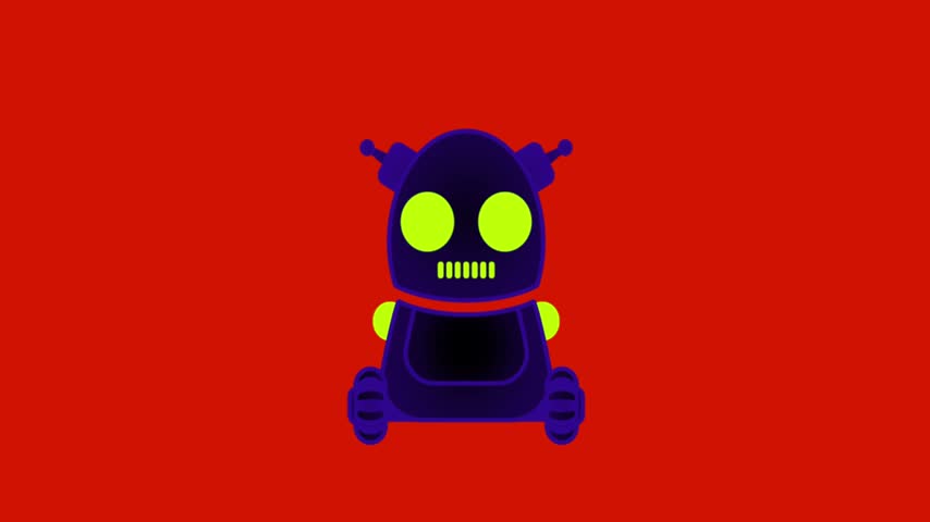 Animated vector illustration of a robotic