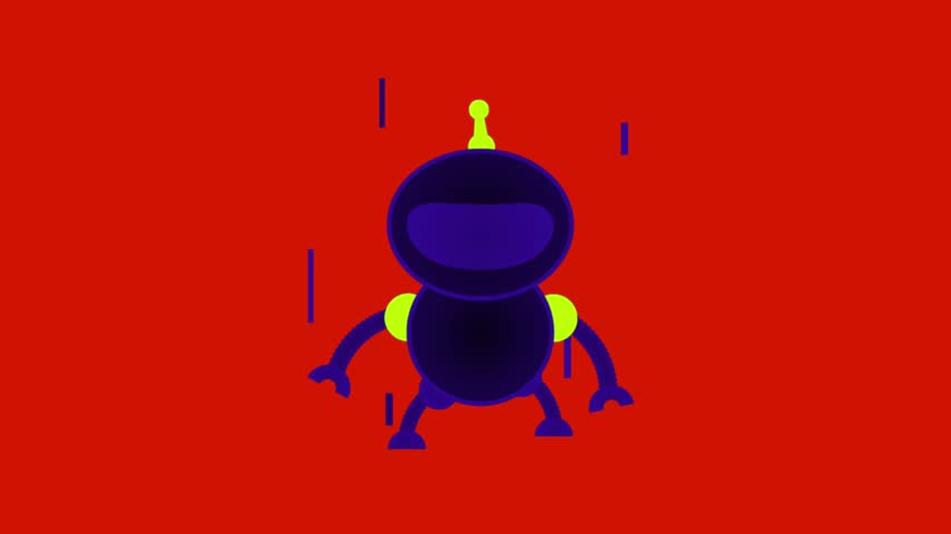 Animated vector illustration of a robotic