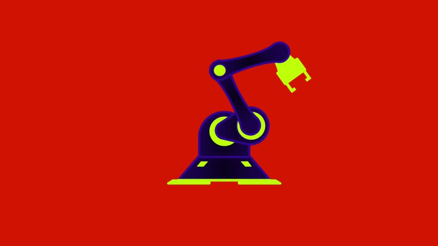 Animated vector illustration of a robotic