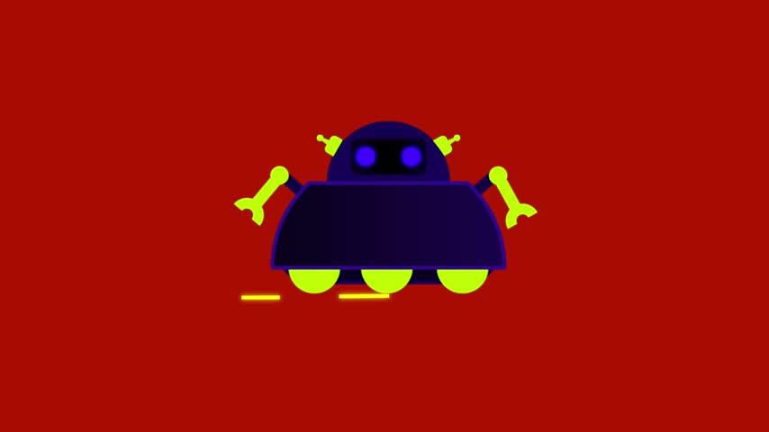 Animated vector illustration of a robotic
