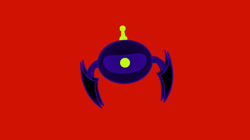 Animated vector illustration of a robotic