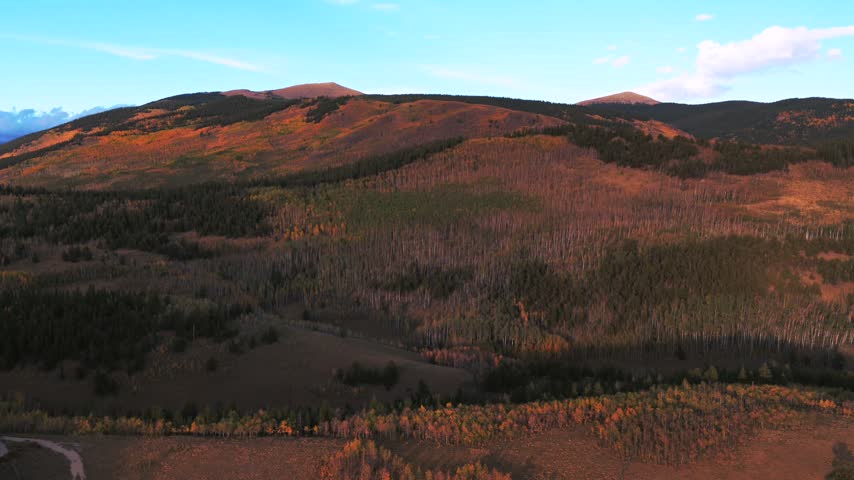 Fall Foliage Aspen Trees Colors sunset golden hour Kenosha Pass Grant FairPlay Jefferson aerial drone Colorado Trail hiking Front Range Rocky Mountains Continental Divide Mount Bierstadt circle right