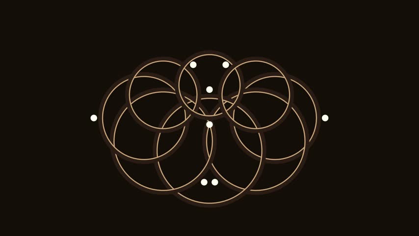 Abstract Intersecting Geometric Rings and Dots Animation