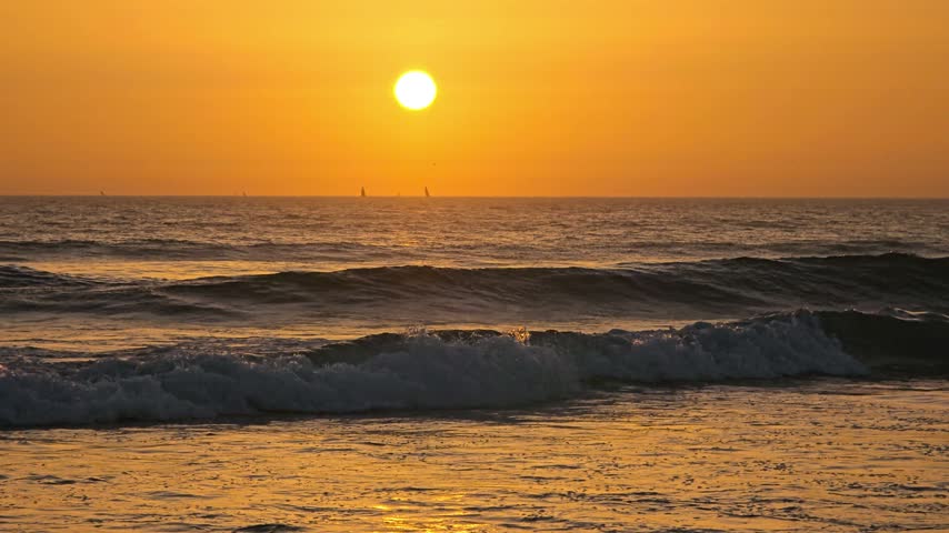 A sunset over the ocean