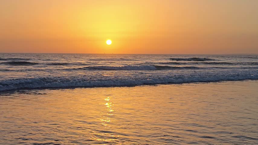 A sunset over the ocean