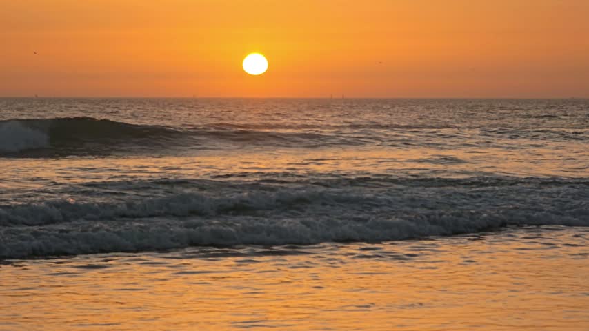 A sunset over the ocean