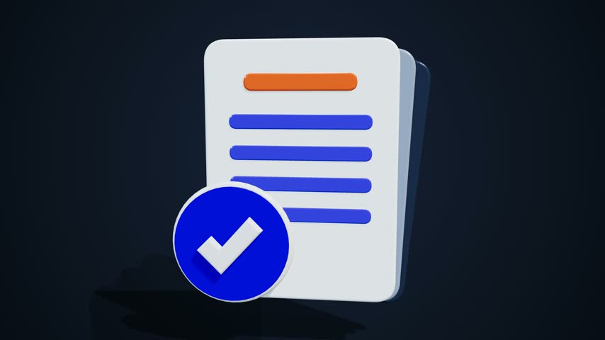 Three documents with a checkmark symbol indicating approval or completion