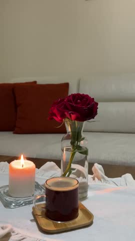 Red Roses, Flowers, Vase, Table, Romance