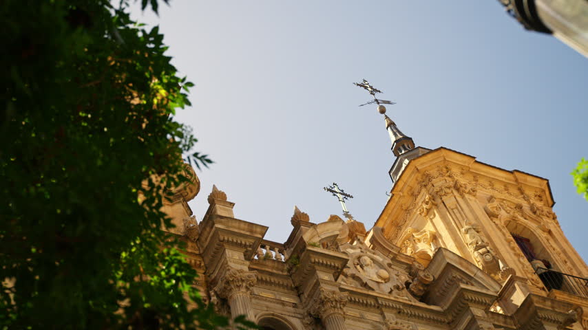 Church steeple of the Basílica de San Juan de Dios, Granada, Andalusia, Spain